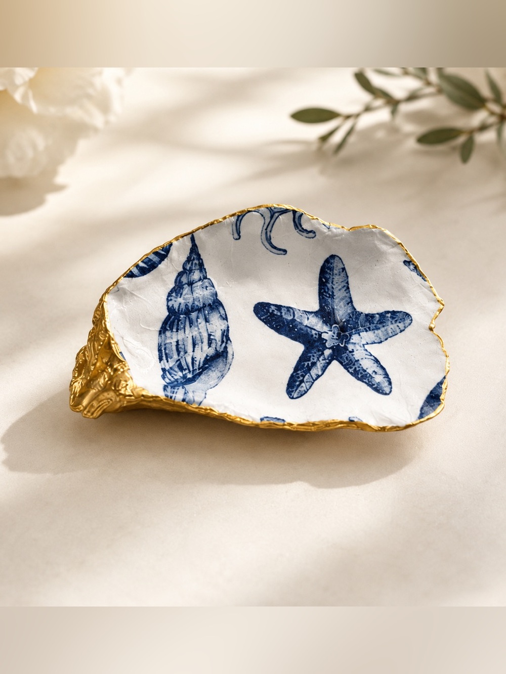 Nautical Handmade by me Oyster Shell Trinket Dish